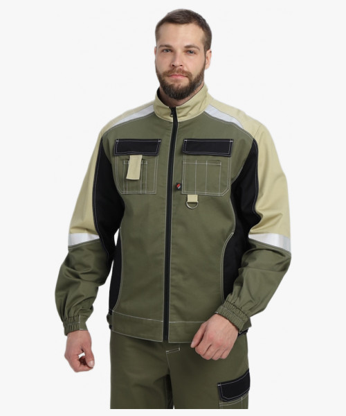 Костюм Вектрон-1 (тк.Смесовая МВО,240) брюки, хаки/черный/бежевый