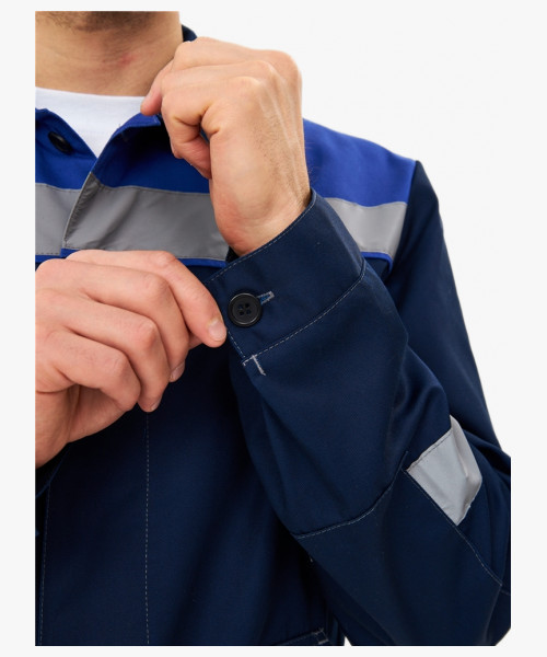 Костюм Лигор-1 Премиум СОП К. (тк.Смесовая,240) брюки, т.синий/васильковый