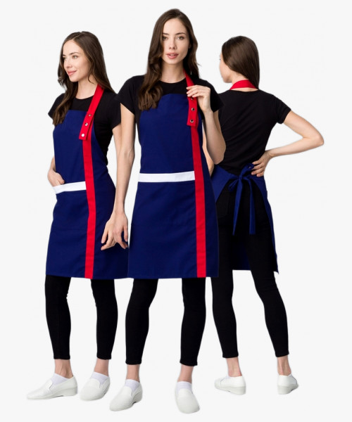 Фартук с грудкой универсальный Ниагара (тк.Форвард,210), т.синий/красный (026)