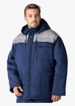 Куртка зимняя Экспертный-Люкс NEW (Смесовая, 210), темно-синий/серый