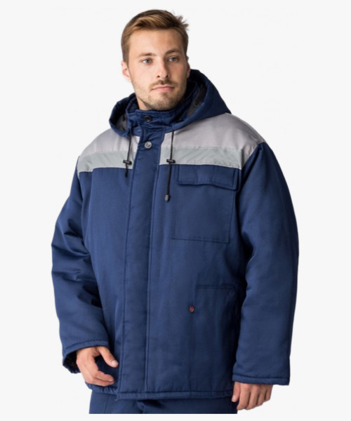 Куртка зимняя Экспертный-Люкс NEW (Смесовая, 210), темно-синий/серый