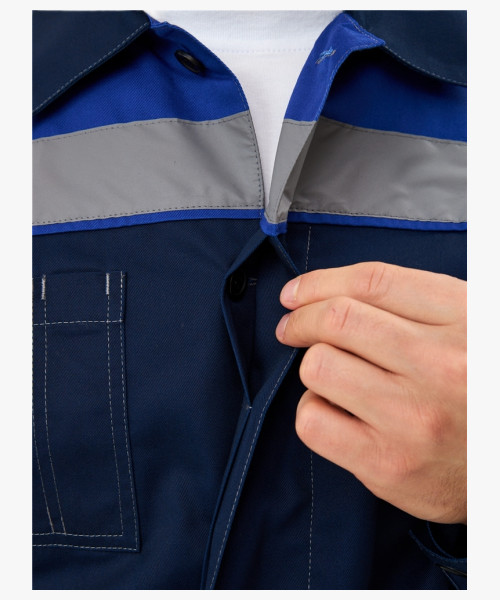 Костюм Лигор-1 Премиум СОП К. (тк.Смесовая,240) брюки, т.синий/васильковый