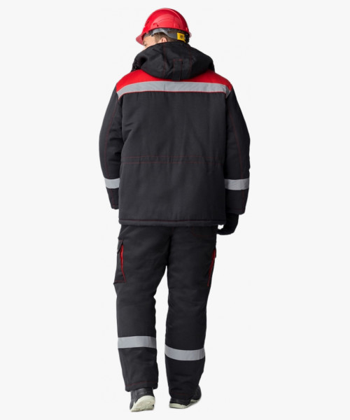 Костюм зимний Титан (Смесовая, 210) п/к, черный/красный
