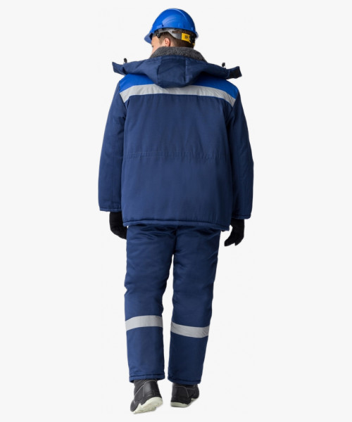 Костюм зимний Труженик-Ультра (тк.Смесовая,210) брюки, т.синий/васильковый