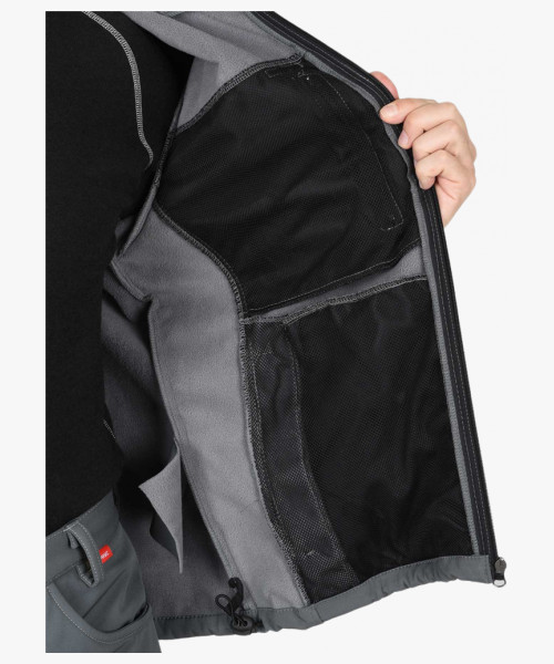 Куртка СИРИУС-АЗОВ с капюшоном серый  софтшелл пл 350 г/кв.м