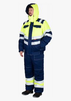 Костюм СИРИУС-НАВИГАТОР-2 зимний, куртка кор., полукомбинезон, синий с лимонным и СОП