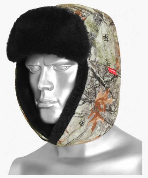 Шапка-ушанка ОХОТА КМФ Светлый лес (тк. Алова)