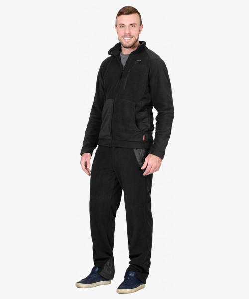 Куртка флисовая СИРИУС-АКТИВ черная с черной отделкой