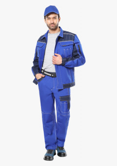 Костюм СИРИУС-ПРЕСТИЖ куртка, брюки, васильковый с синим