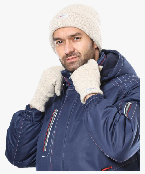 Шапка полушерстяная Иней, утеплитель Тинсулейт, цвет беж.меланж