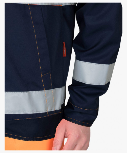 Куртка мужская летняя СИРИУС-ТЕРМИНАЛ-3-РОСС короткая, оранжевая с тёмно-синим