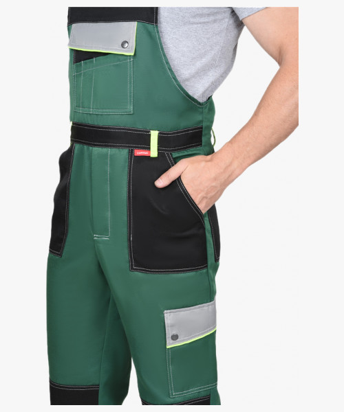 Костюм СИРИУС-ПОЛИНОМ муж., кур. кор., п/к. зеленый с черным и св.серым и СОП 50мм