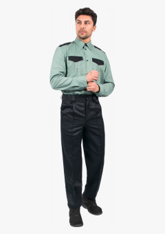 Рубашка охранника с длинным рукавом мужская, зеленый