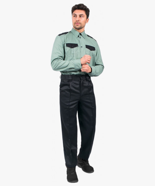 Рубашка охранника с длинным рукавом мужская, зеленый