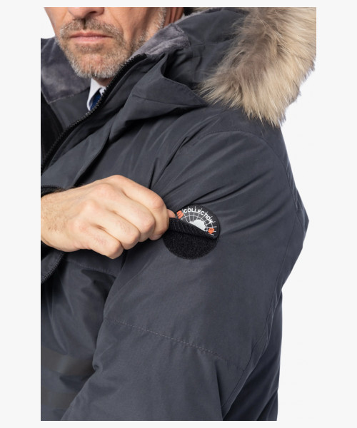 Куртка-парка зимняя пуховая мужская Brodeks KW233 Premium, цвет тёмно-серый