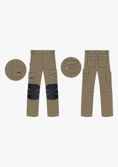 Брюки ProfLineSpecialist (тк.РипСтоп,240), коричневый/черный