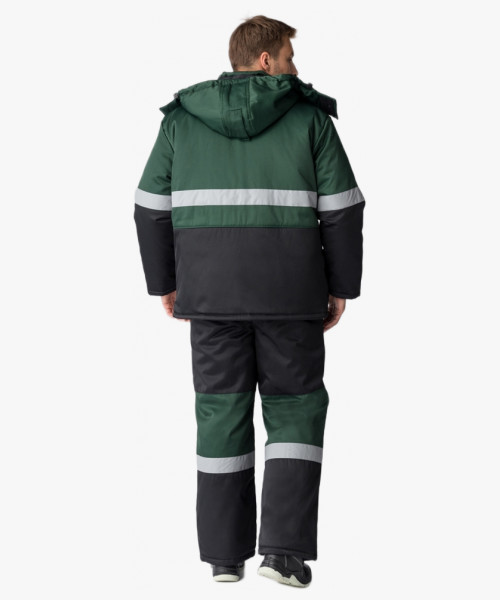 Костюм зимний Нордхард-2 СОП (тк.Смесовая,250) п/к, черный/зеленый