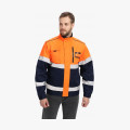 Куртка-трансформер сигнальная ProfLineSpecialist (тк.Смесовая МВО,240), оранжевый/т.синий