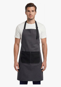 Фартук с грудкой Модеринт (тк.Смесовая,210), серый/черный