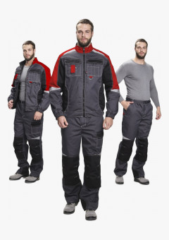 Костюм Формула (тк.Смесовая,240) брюки, серый/красный/черный