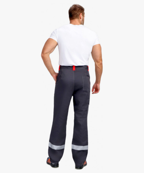 Костюм ProfLineBase-1 (тк. Твил, 210) брюки, т.серый/черный/красный