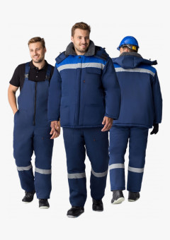 Костюм зимний Труженик-Ультра-2 (тк.Смесовая,210) п/к, т.синий/васильковый