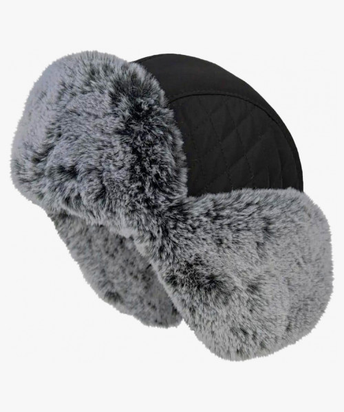 Шапка-ушанка Brodeks Extreme KM 109, цвет чёрный, серый мех