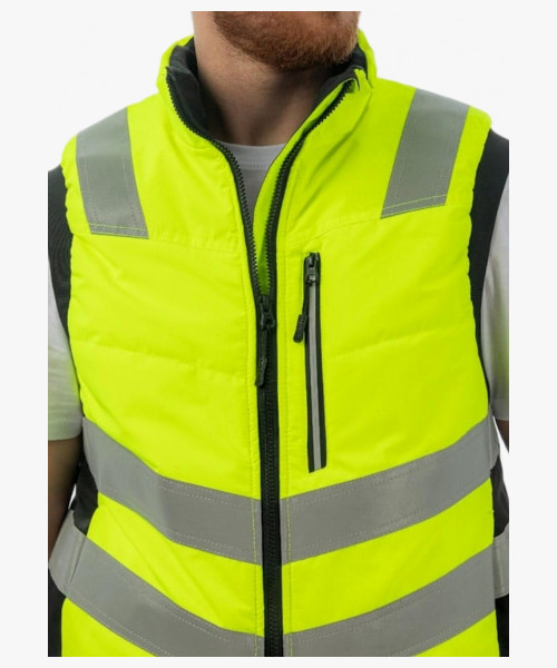 Жилет сигнальный утеплённый Brodeks KW111, цвет жёлтый, чёрный