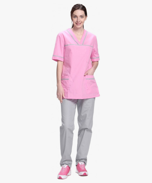 Костюм женский Ирис (тк.ТиСи), ярко-розовый/серый