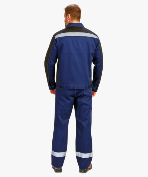Костюм ProfLineBase-2 (тк. Твил, 210) полукомбинезон, т.синий/черный/васильковый