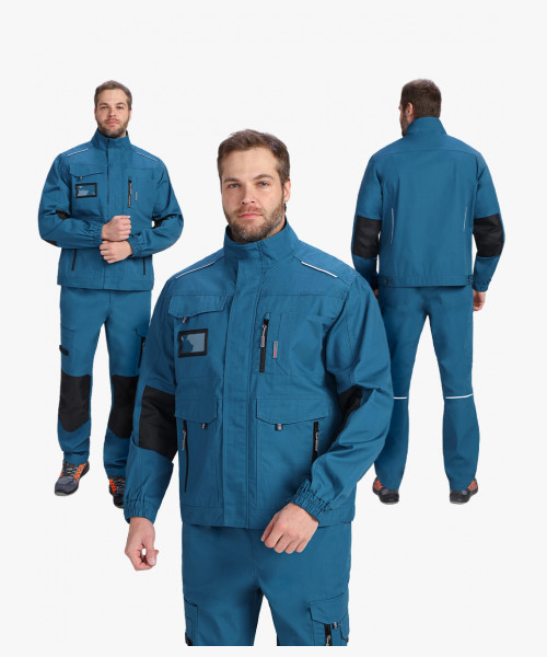 Куртка ProfLineSpecialist (тк.РипСтоп,240), циан/черный