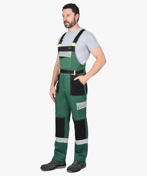 Костюм СИРИУС-ПОЛИНОМ муж., кур. кор., п/к. зеленый с черным и св.серым и СОП 50мм