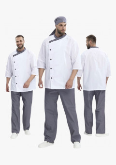 Костюм Канди (ткань ТиСи, 120 г/м2), серый, белый