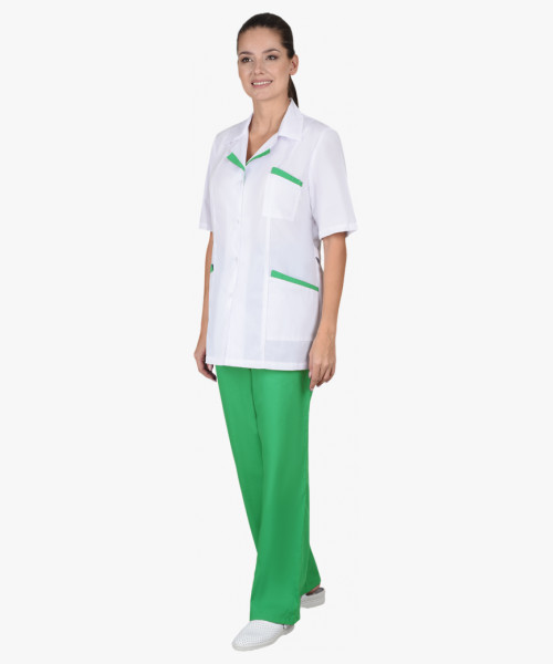 Костюм СИРИУС-ЛИЗА женский белый с салатовым