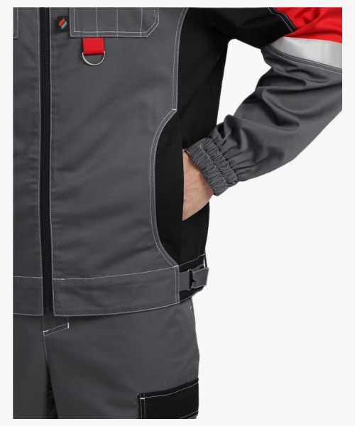 Костюм Вектрон-2 (тк.Смесовая МВО,240) п/к, серый/черный/красный