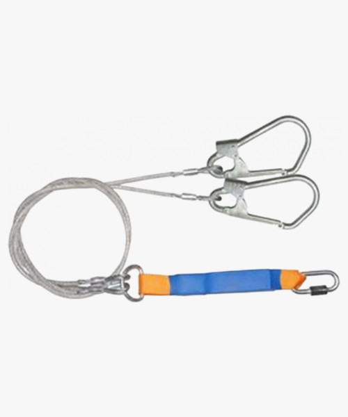 Строп аБд+К50+Кс (стальной трос) двойной с амортизатором 2 бол.+1 соед.кар. 1,5м