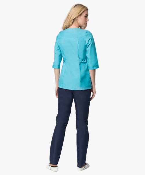 Костюм женский Спринт (тк.ТиСи), бирюзовый/т.синий