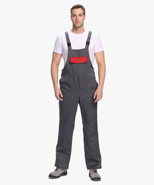 Полукомбинезон для ИТР (тк.Смесовая,210), серый/красный