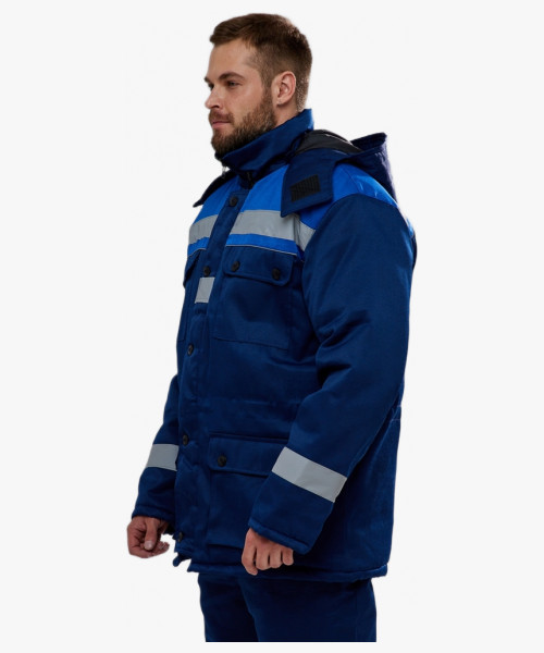 Костюм зимний Буря (тк.Смесовая,210) п/к, т.синий/васильковый