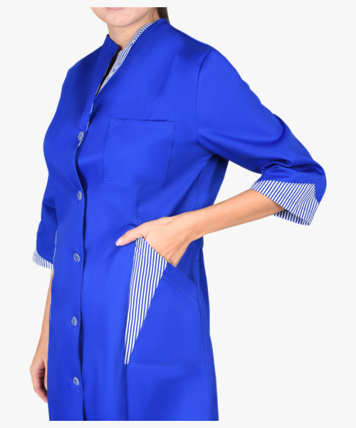 Халат СИРИУС-МАРЛЕН-2 женский васильковый с полоской