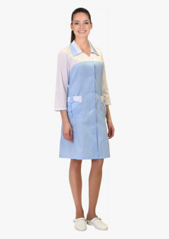 Халат СИРИУС-ВЕНЕРА женский белый с голубым