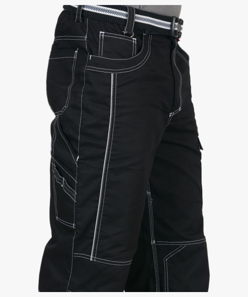 Брюки СИРИУС-ПРЕСТИЖ мужские летние черные, кант СВМ