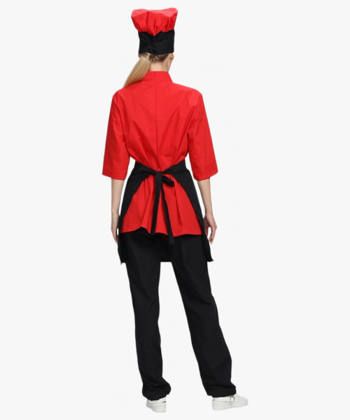 Костюм женский повара Шеф (тк.ТиСи), черный/красный