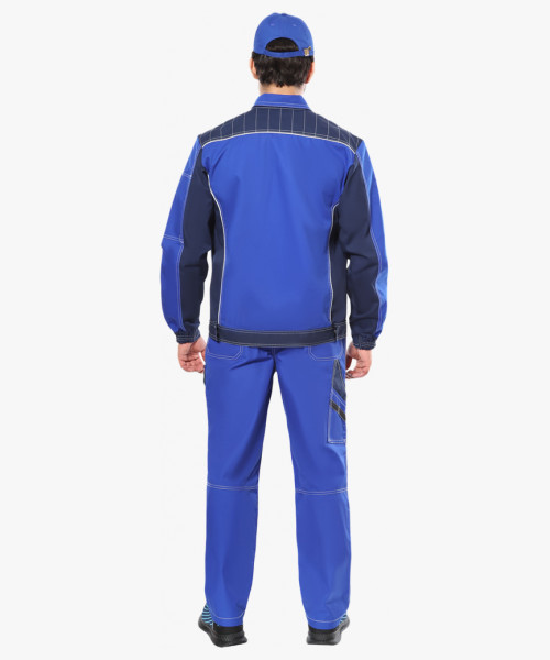Костюм СИРИУС-ПРЕСТИЖ куртка, брюки, васильковый с синим