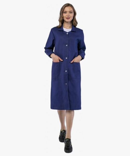 Халат женский рабочий (тк.Диагональ,195), т.синий