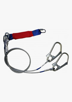 Строп аБд+К50+Кс (стальной трос) двойной с амортизатором 2 бол.+1 соед.кар. 1,5м