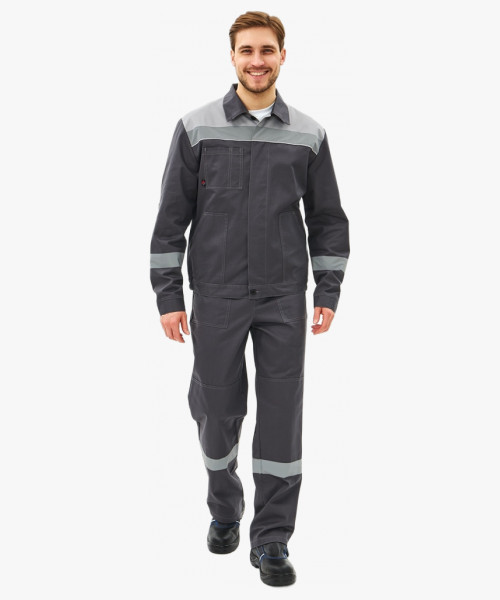 Костюм Липецк-1 СОП CH (тк.Смесовая,280) брюки, т.серый/св.серый