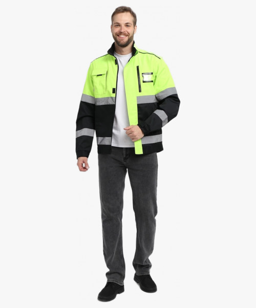 Куртка-трансформер сигнальная ProfLineSpecialist (тк.Смесовая МВО,240), желтый/черный