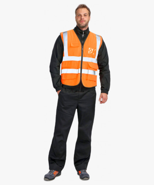 Жилет сигнальный ProfLineLeader СОП-4 (тк.Полиэфир,130), оранжевый