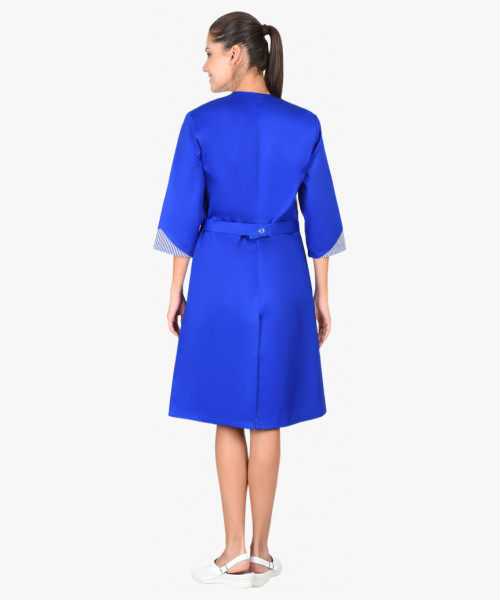 Халат СИРИУС-МАРЛЕН-2 женский васильковый с полоской